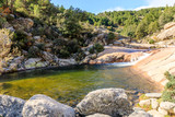 River in La Pedriza, in the mountains of Madrid, area characterized by large granite rocks