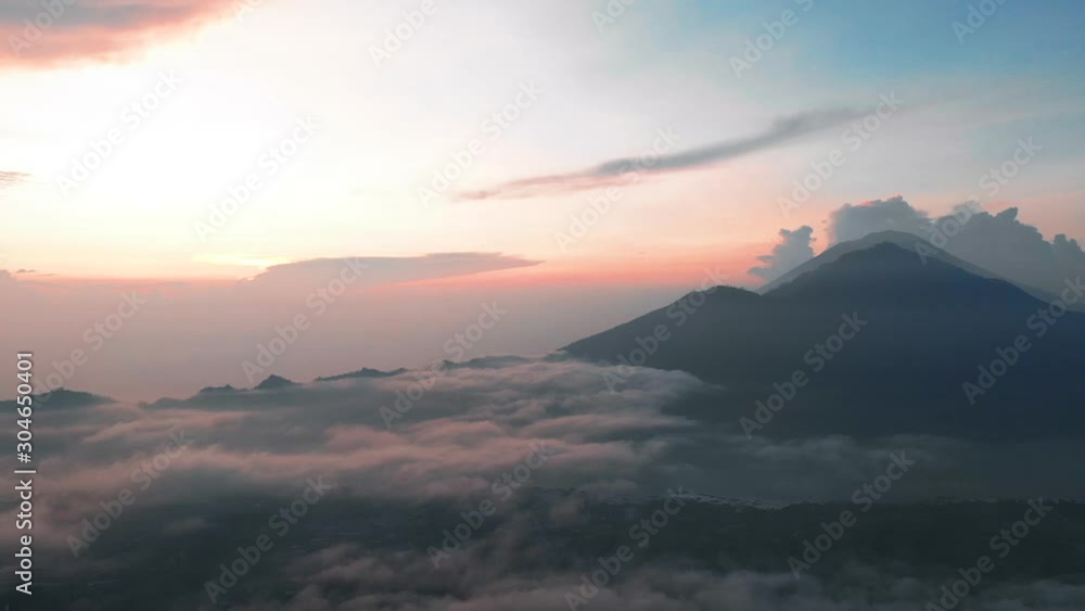 Beautiful sunrise on Mt Batur in Bali, Indonesia. Beautiful sunrise on Mt Batur in Bali, Indonesia.