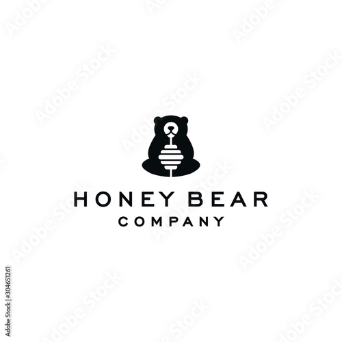 honey bear logo vector icon illustration template
