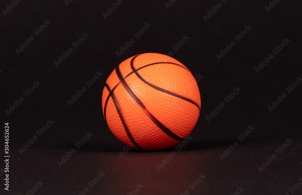 Single small rubber toy in form of basketball Single small rubber toy in form of basketball