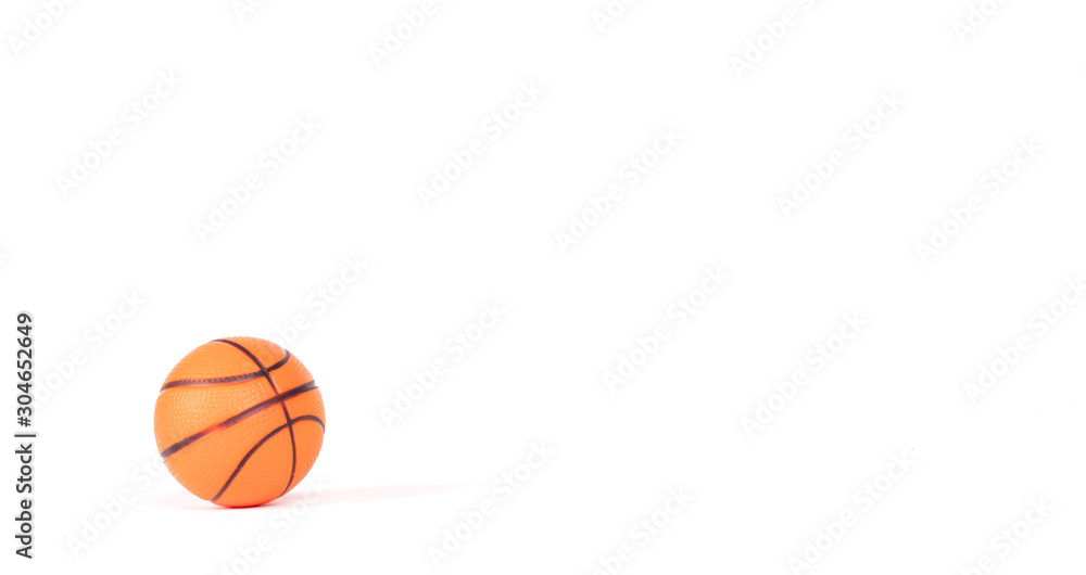Single small rubber toy in form of basketball