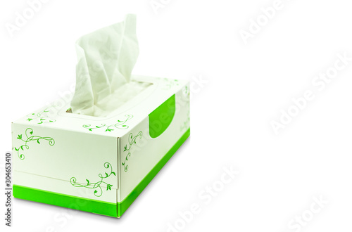 Foto Tissue box mock up white tissue box blank label and no text for packaging, Backg