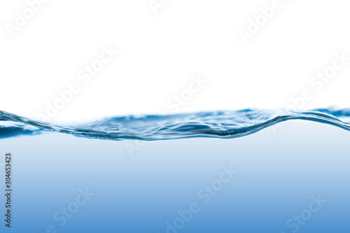 Water splash. Aqua flowing in waves and creating bubbles. Drops on the water surface feel fresh and clean. isolated on white background.