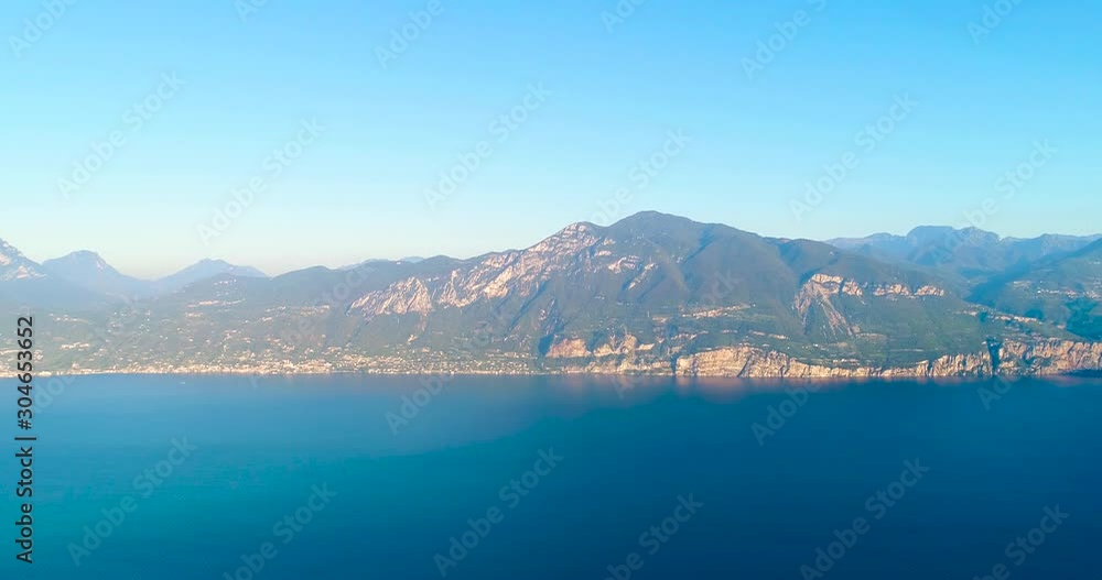 Aerial Capture of Lake Garda With Mountains in Background Aerial Capture of Lake Garda With Mountains in Background