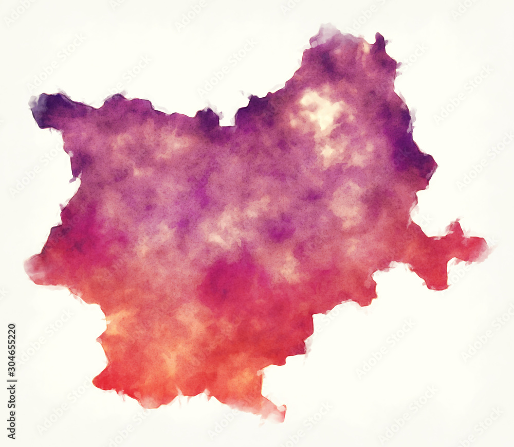 Osijek-Baranja county watercolor map of Croatia Osijek-Baranja county watercolor map of Croatia