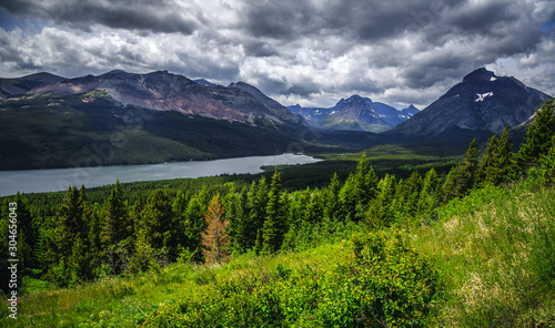 Scenic Views of Two Medicine Lake, Glacier National Park photo