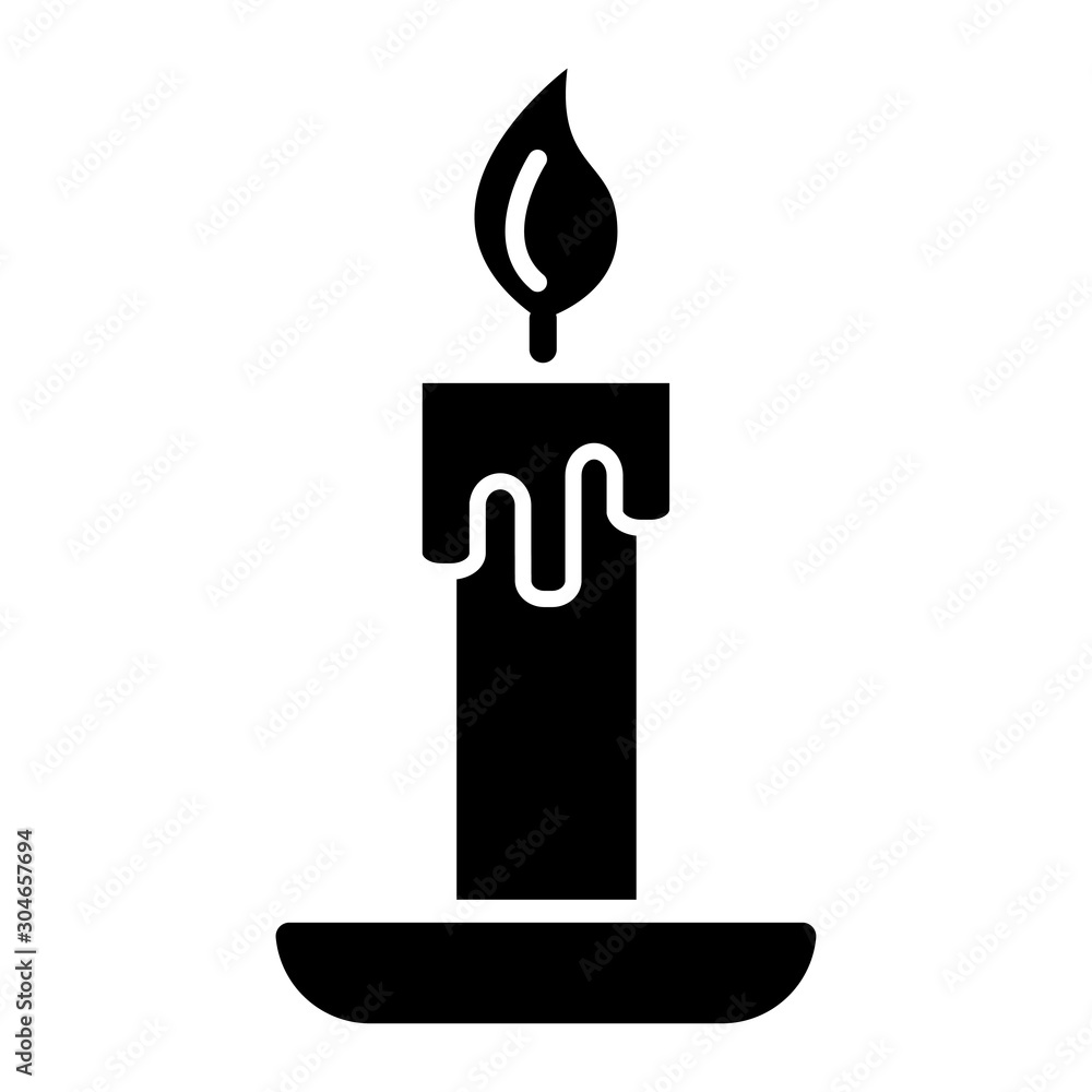 Fototapeta premium Candle Doodle Icon Vector Simple Design