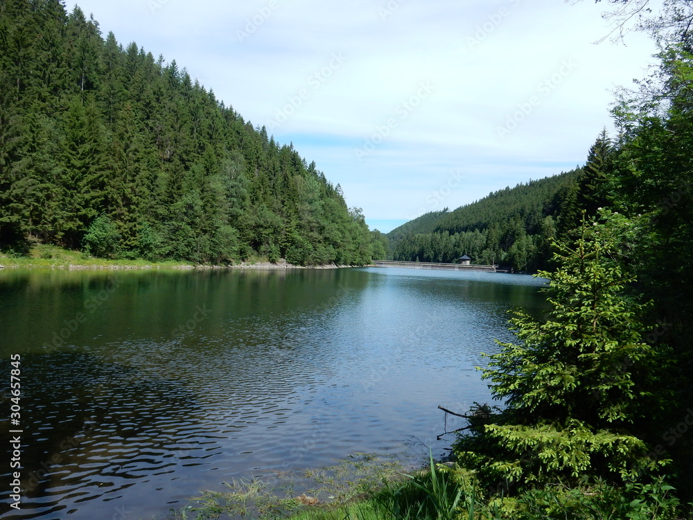 Ohra reservoir, Luisenthal, Thuringia, Germany