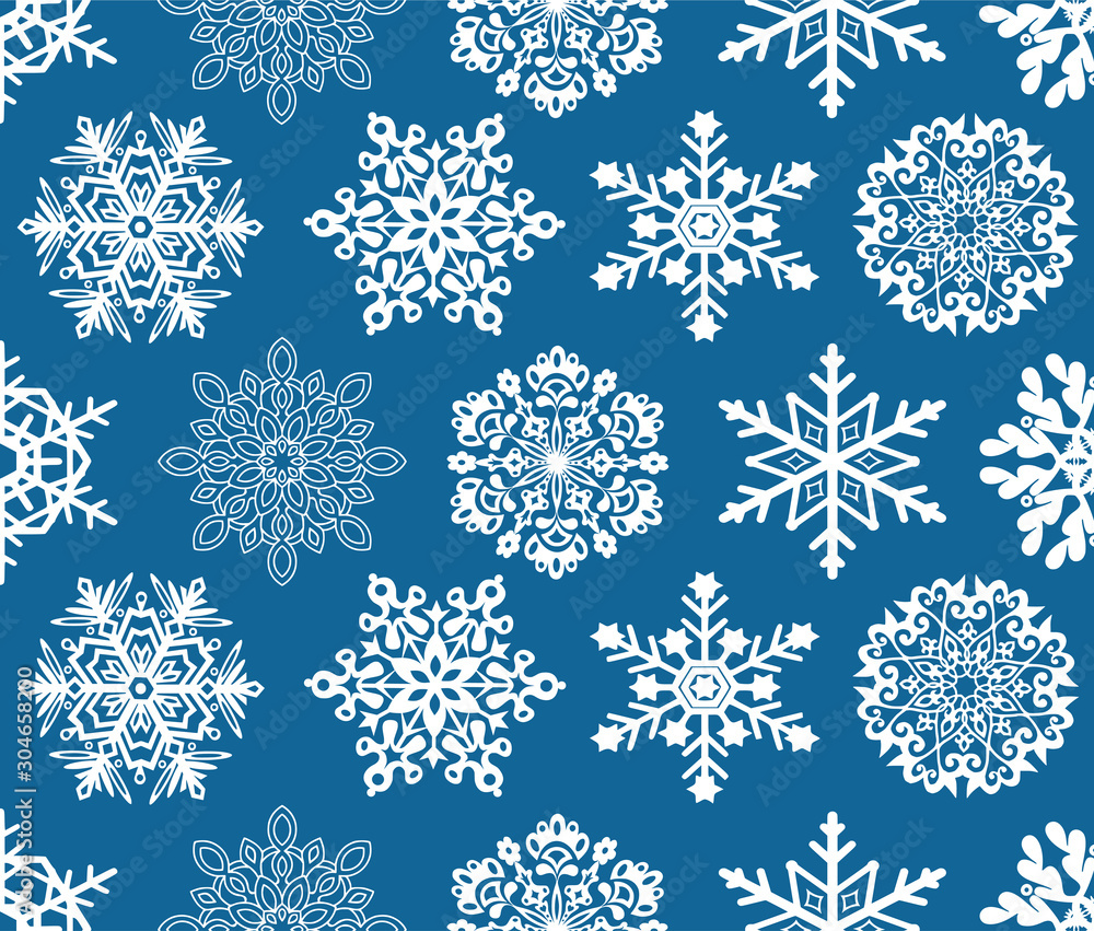 Seamless pattern of snowflakes on a background Seamless pattern of snowflakes on a background