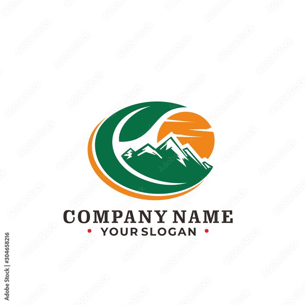 Mountain and Sunshine logo concept Mountain and Sunshine logo concept