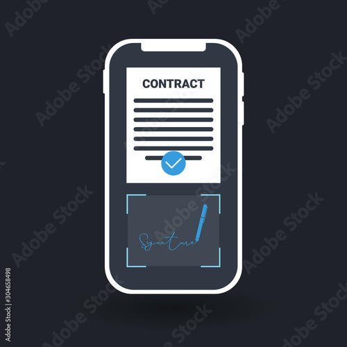 Digital Signature Technology. Sign Up. Vector Illustration.