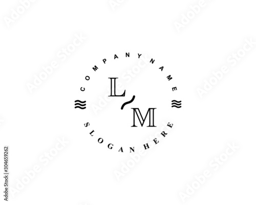 Initial LM vintage logo template	