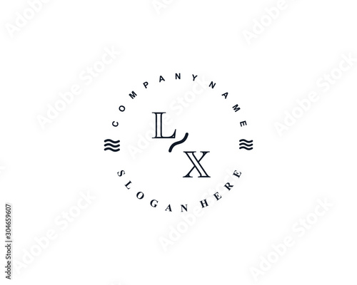 Initial LX vintage logo template 