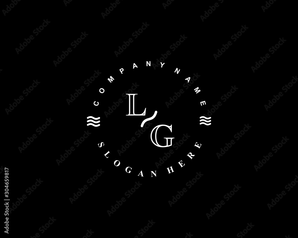 Fototapeta premium Initial LG vintage logo template 