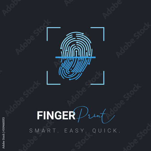 Finger Print Technology. Sign Up. Vector Illustration.
