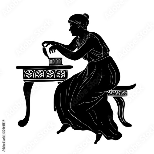 Cuadro en lienzo The ancient Greek goddess Pandora opens a box and frees evil powers