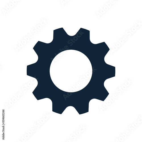 Simple cog wheel or gear icon, symbol.