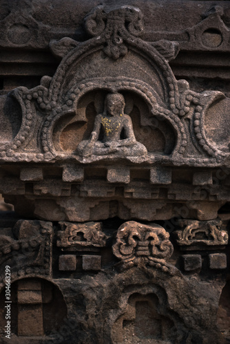 Canvas Print Sarnath, Uttar Pradesh / India - November, 2019 Buddha carved in ancient India s