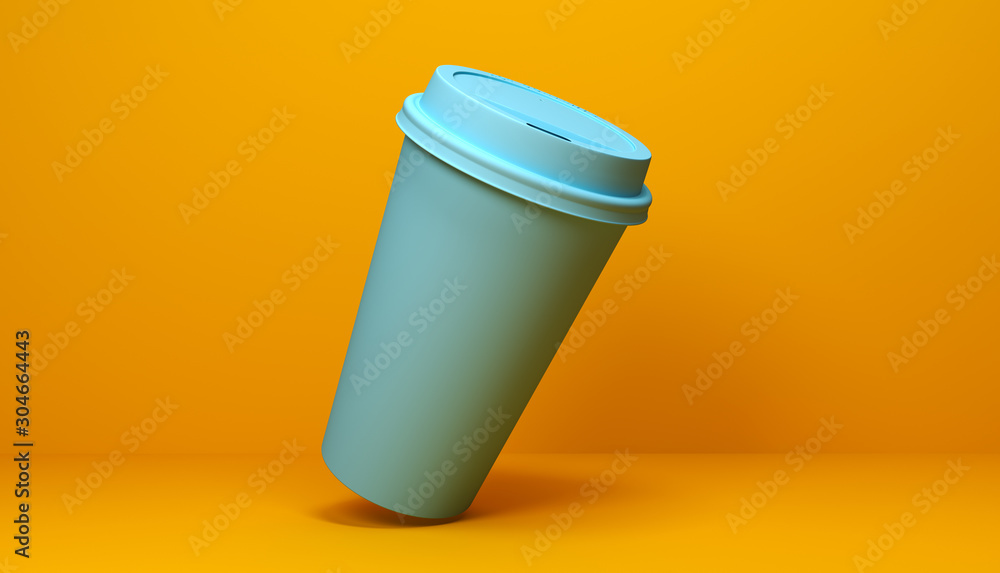 Coffee paper cup. Trendy fashion style. Minimal design art, 3D illustration. Coffee paper cup. Trendy fashion style. Minimal design art, 3D illustration.