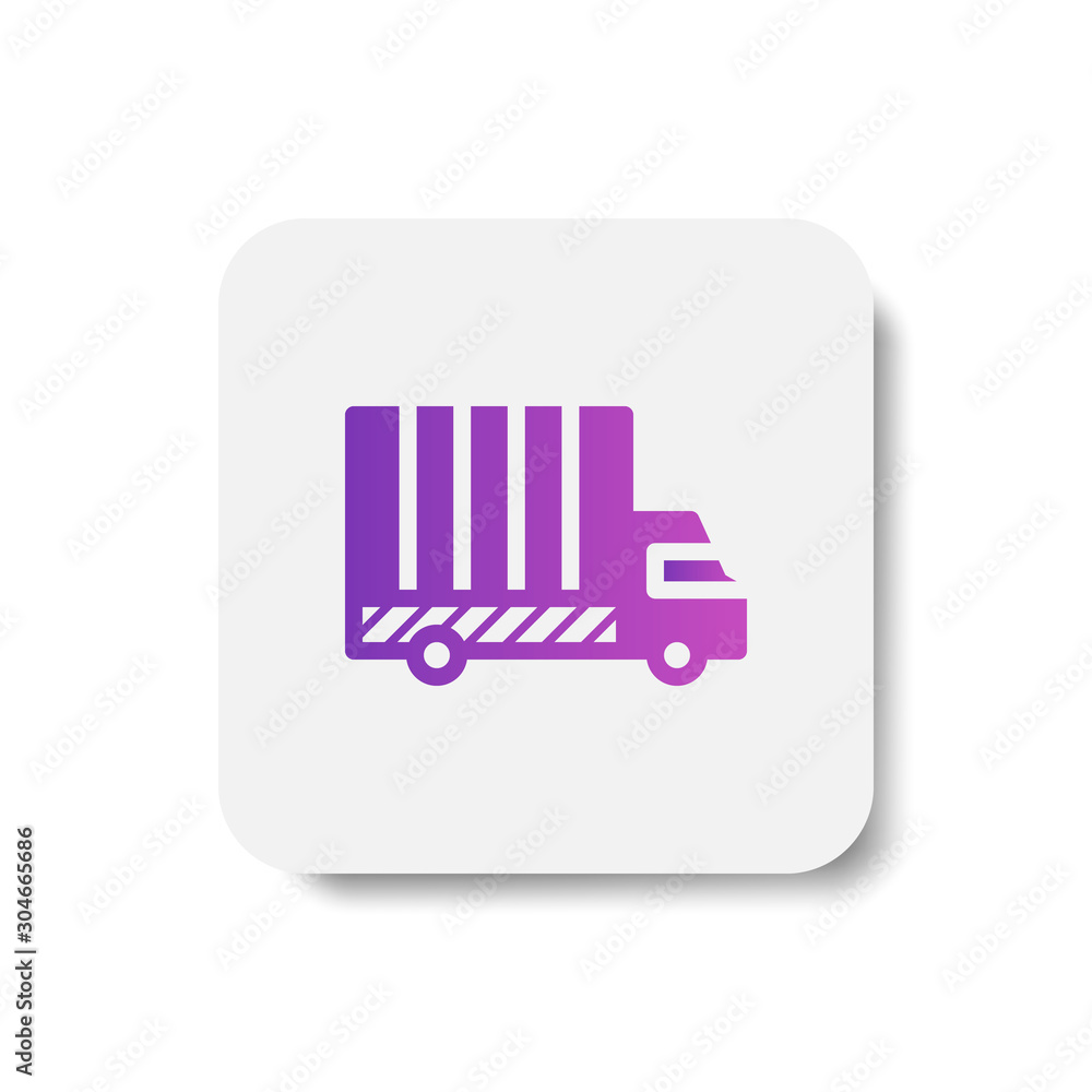 truck icon in solid/glyph with stripes style in purple smooth gradient color truck icon in solid/glyph with stripes style in purple smooth gradient color