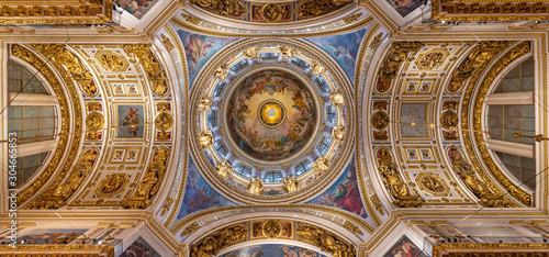 Saint Petersburg  Russia - Inside interior of Saint Isaac s Cathedral or Isaakievskiy Sobor is the largest Russian Orthodox church  sobor . It is the largest orthodox basilica.