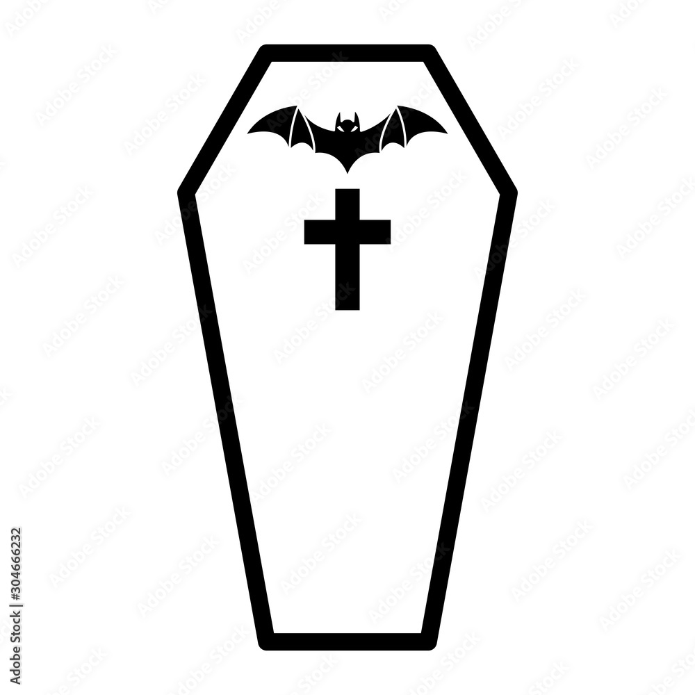 Obraz premium Coffin Doodle Icon Vector