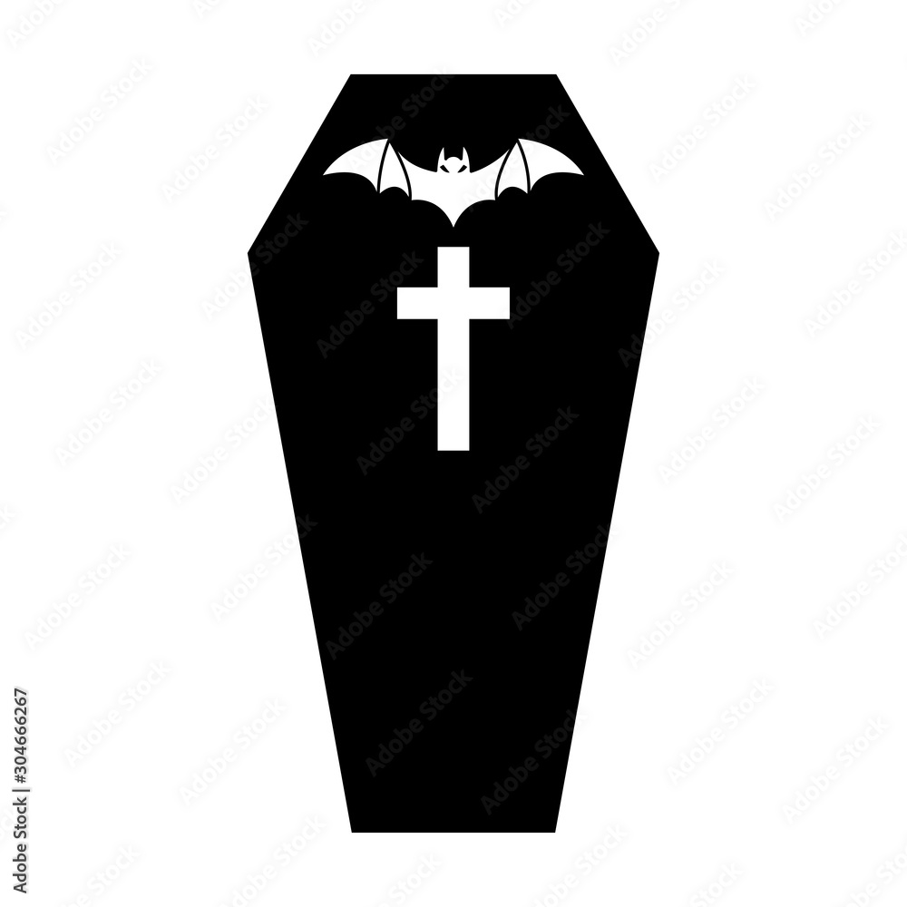 Obraz premium Coffin Doodle Icon Vector