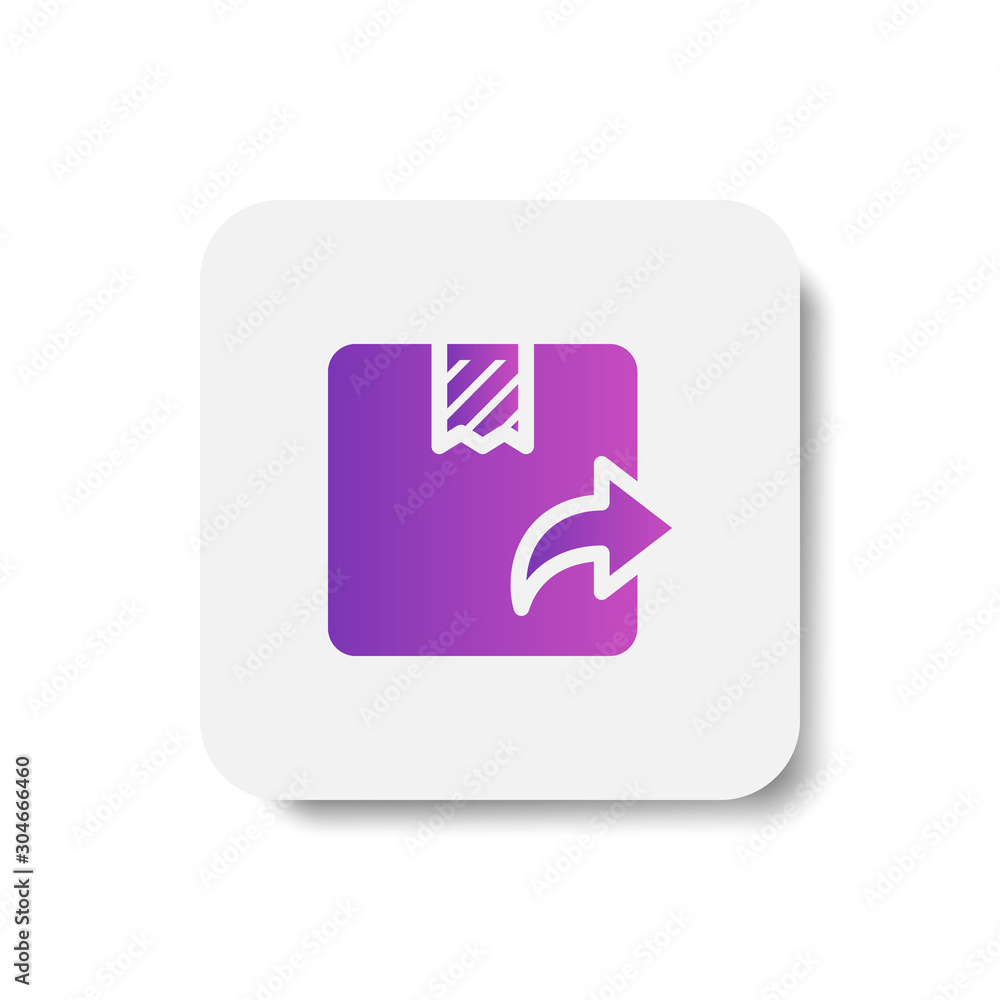 returning package icon in solid/glyph with stripes style in purple smooth gradient color returning package icon in solid/glyph with stripes style in purple smooth gradient color