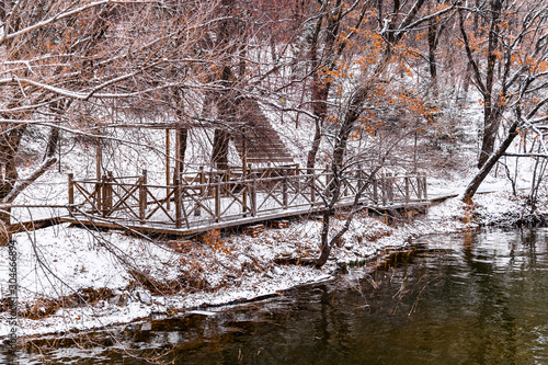 Changchun Jingyuetan National Forest Park in the snow photo