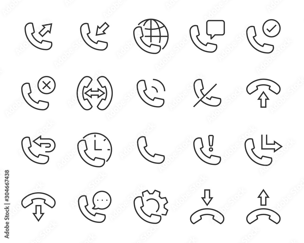 set of phone icons, telephone, contact, call set of phone icons, telephone, contact, call