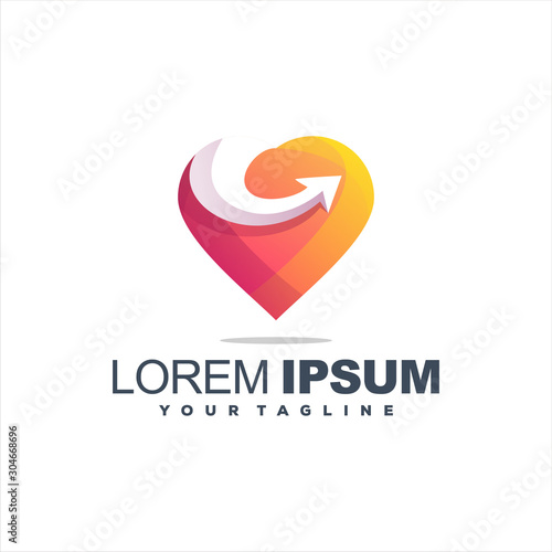Free Download awesome arrow heart logo design - GFXLoad