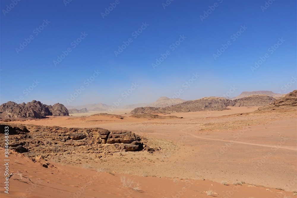 the fascinating arid and desert landscape of Wadi Rum