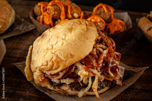 burger with complements