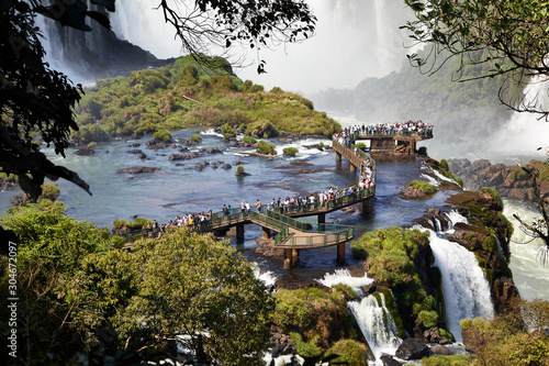 waterfall cascade fall wet iguazu