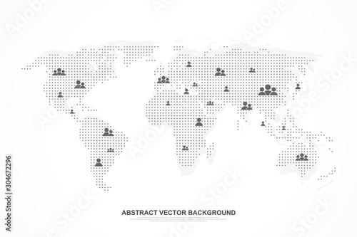 Global network connection concept. Social media abstract background internet communication. Big data network connection. SNS. Business presentation for your design and text. Vector illustration.