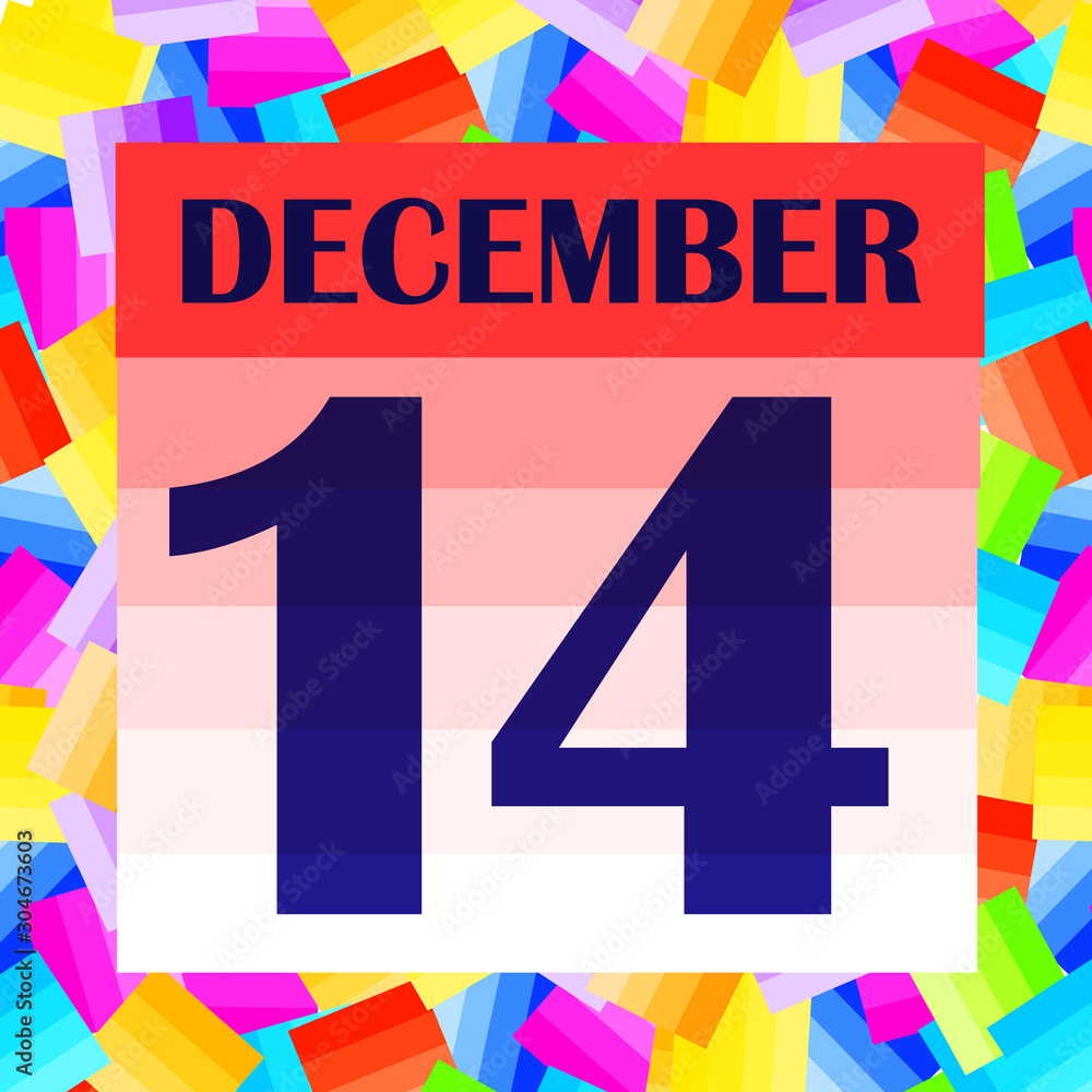December 14 icon. For planning important day. Banner for holidays and special days. December fourteenth. Illustration. Stock Illustration | Adobe Stock