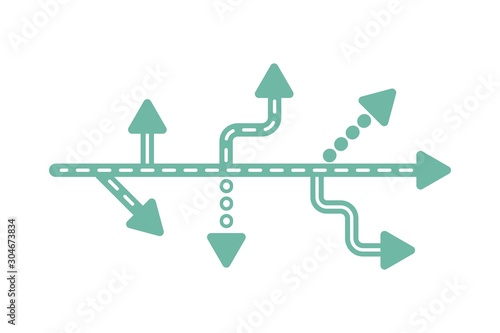 Direction concept. Abstract arrows minimal flat design.