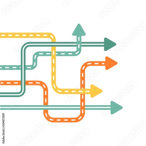 Direction concept. Abstract arrows minimal flat design.