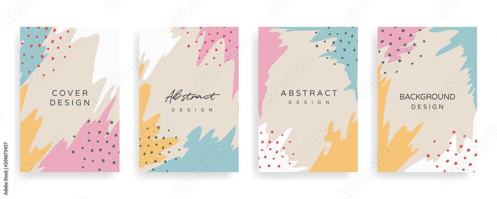 Social media stories and post creative Vector set. Background template with copy space for text and images design by abstract colored shapes,  line arts , Tropical leaves  warm color of the earth tone