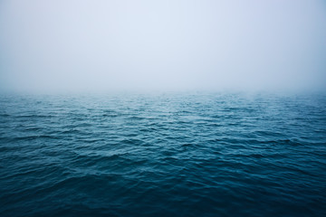 Sea ripple water with morning fog