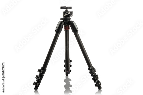 Tripod For Camera Stand With Hydraulic Head Ball isolated on white background photo