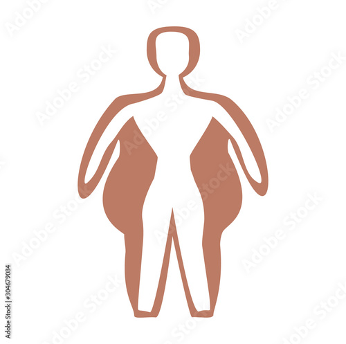 Obesity. Silhouette fat man. International Day Against Obesity. Infographics. Vector illustration on isolated background.