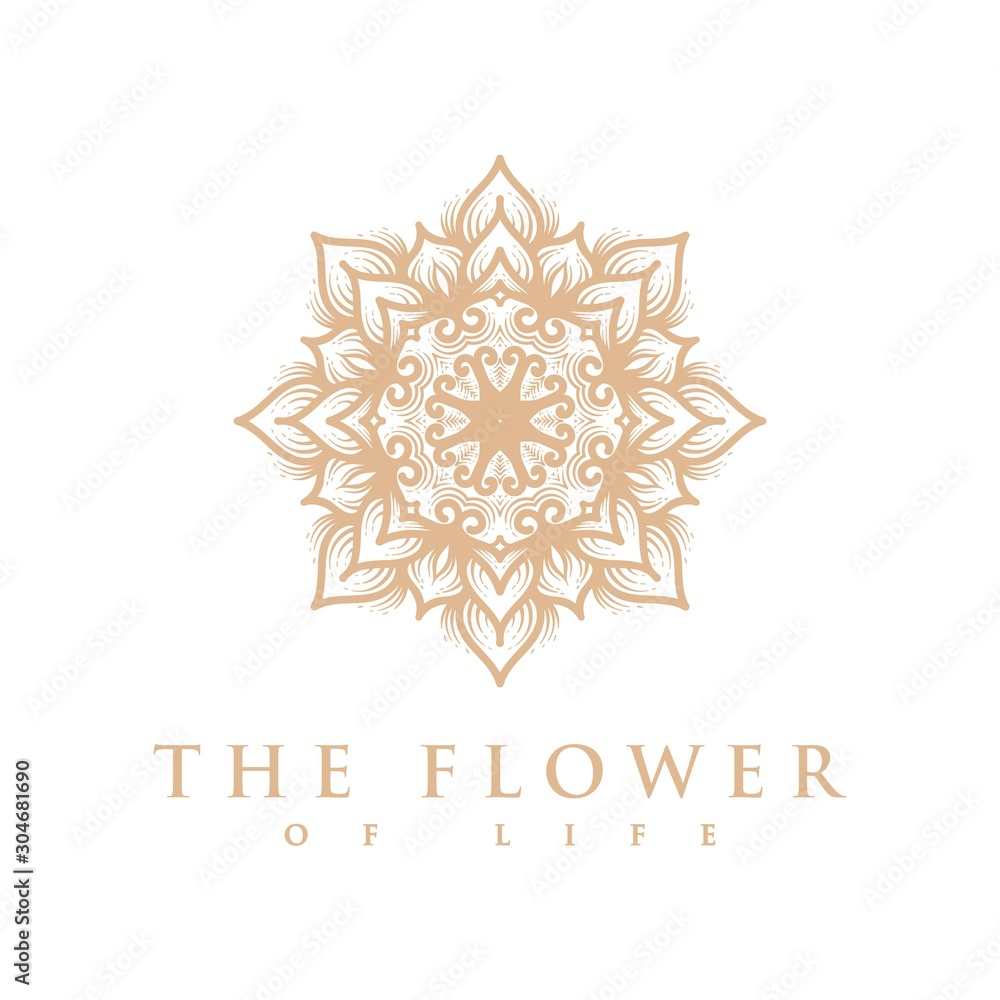 Simple vector of a mandala using a flower theme Simple vector of a mandala using a flower theme