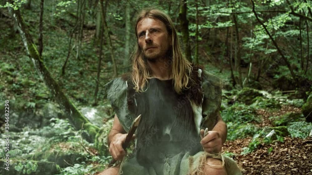 Slow Mo Caveman Sharpening Stick Slow Mo Caveman Sharpening Stick