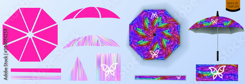 Mock up Template,Corporate identity for business, presentations  umbrella.