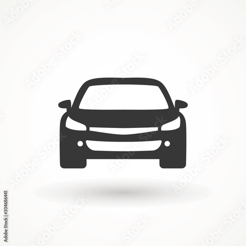 Car vector icon. Isolated simple view front logo illustration. Sign symbol. Auto style car logo design with concept sports vehicle icon silhouette