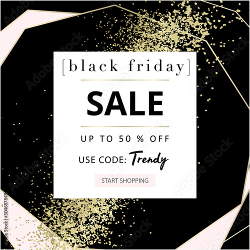Black Friday  autumn elegant collection trendy chic gold blush background for social media, advertising, banner, invitation card, fashion header, business 