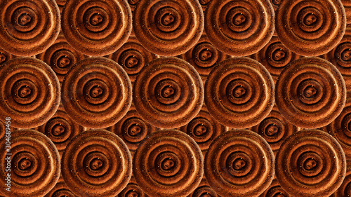 background of round cookies. cookies with a pattern