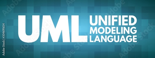 UML - Unified Modeling Language acronym, technology concept background