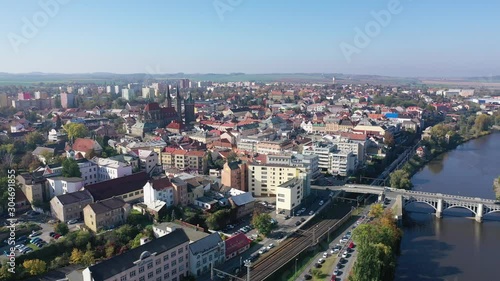 Wallpaper Mural Flight over the city Kolin and Laba river. Czech Republic Torontodigital.ca